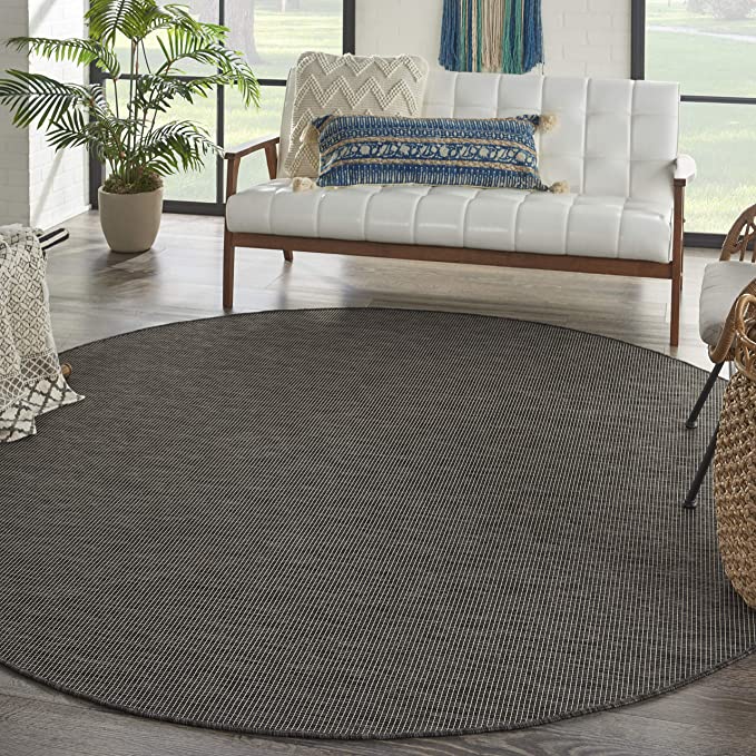Flat-Weave Indoor/Outdoor Charcoal Soft Area Rug