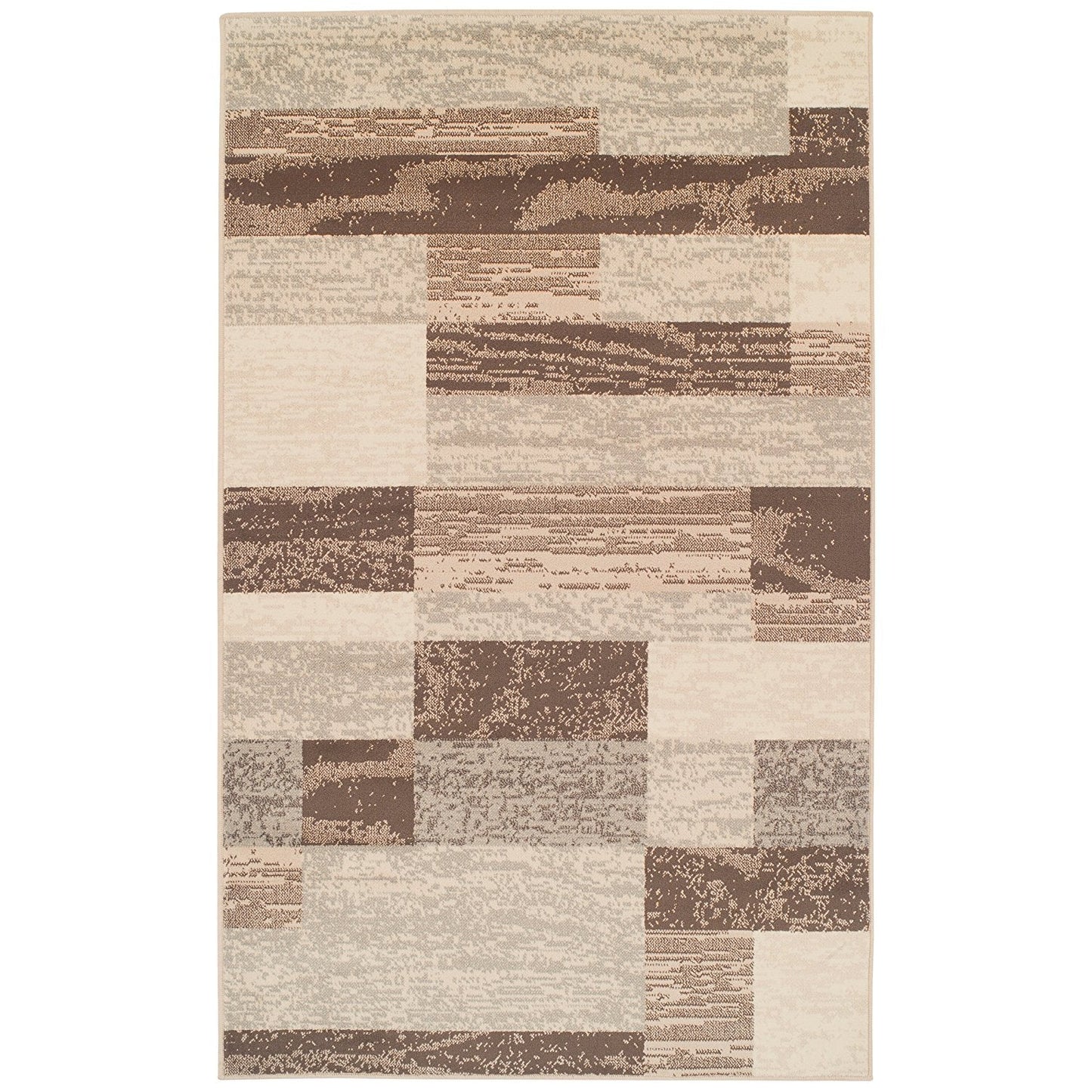 Geometric Brick Design Slate Area Rug