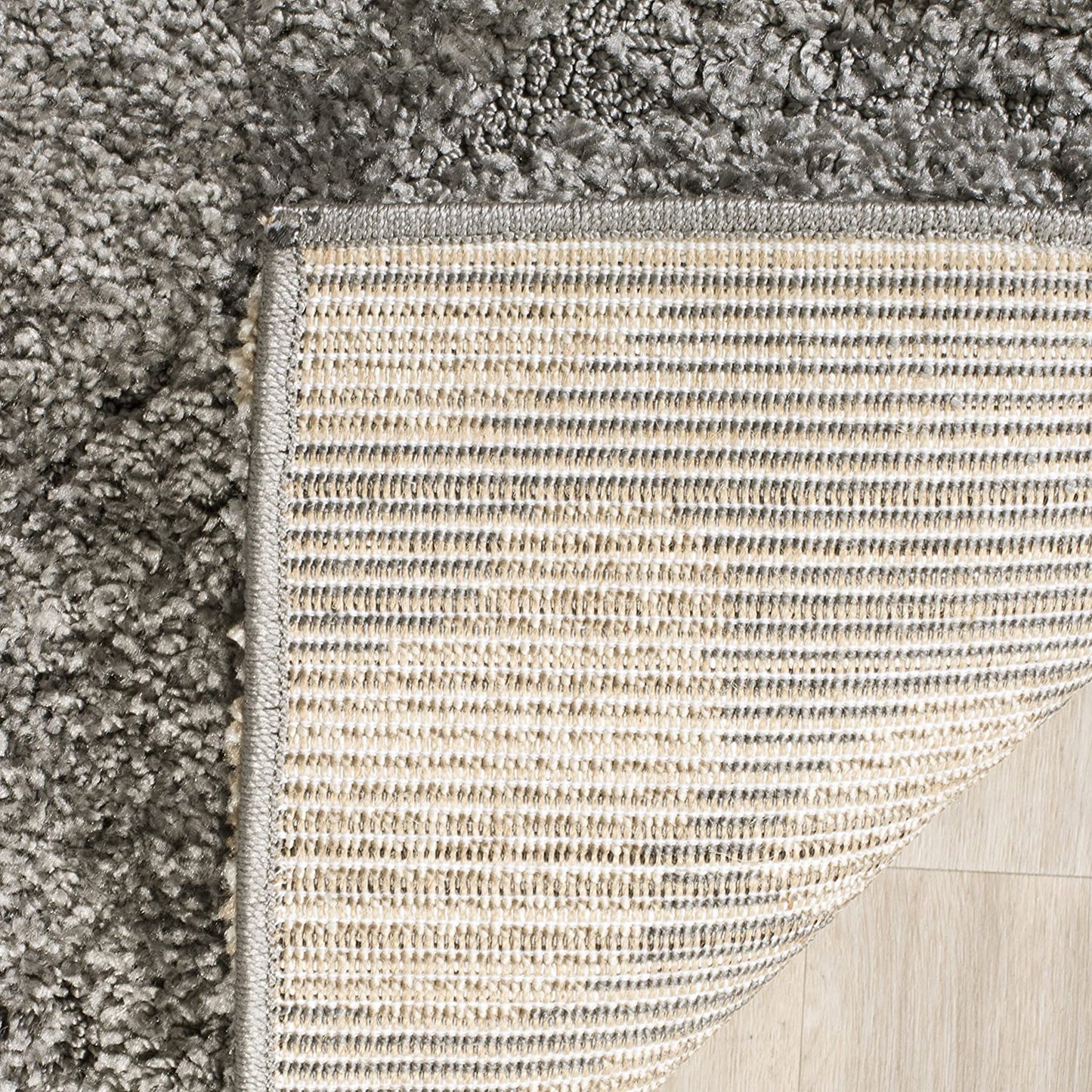 Grey and Beige Floral Shag Soft Pluah Area Rug