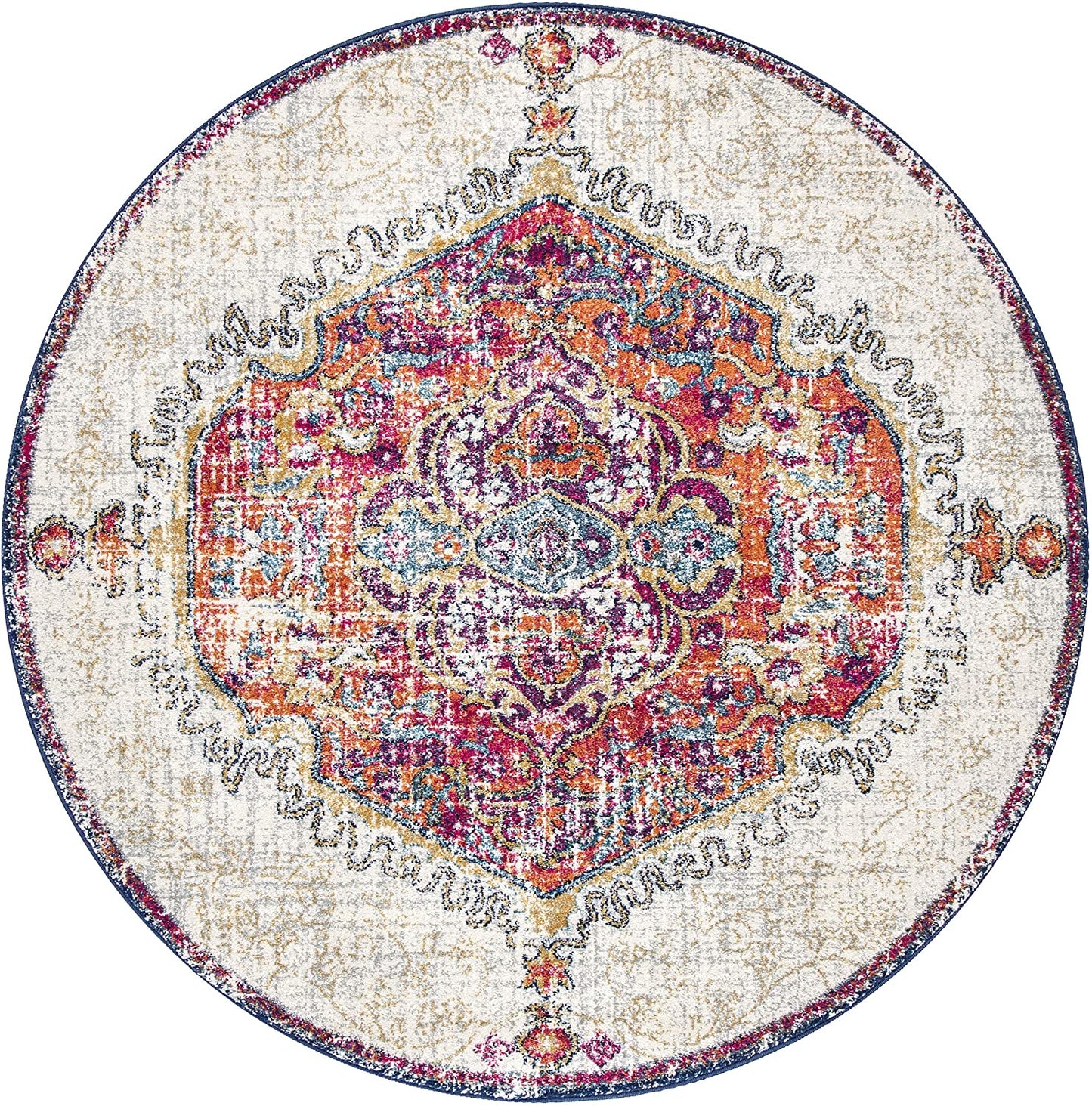 Vintage Medallion Floral Multi Soft Area Rug