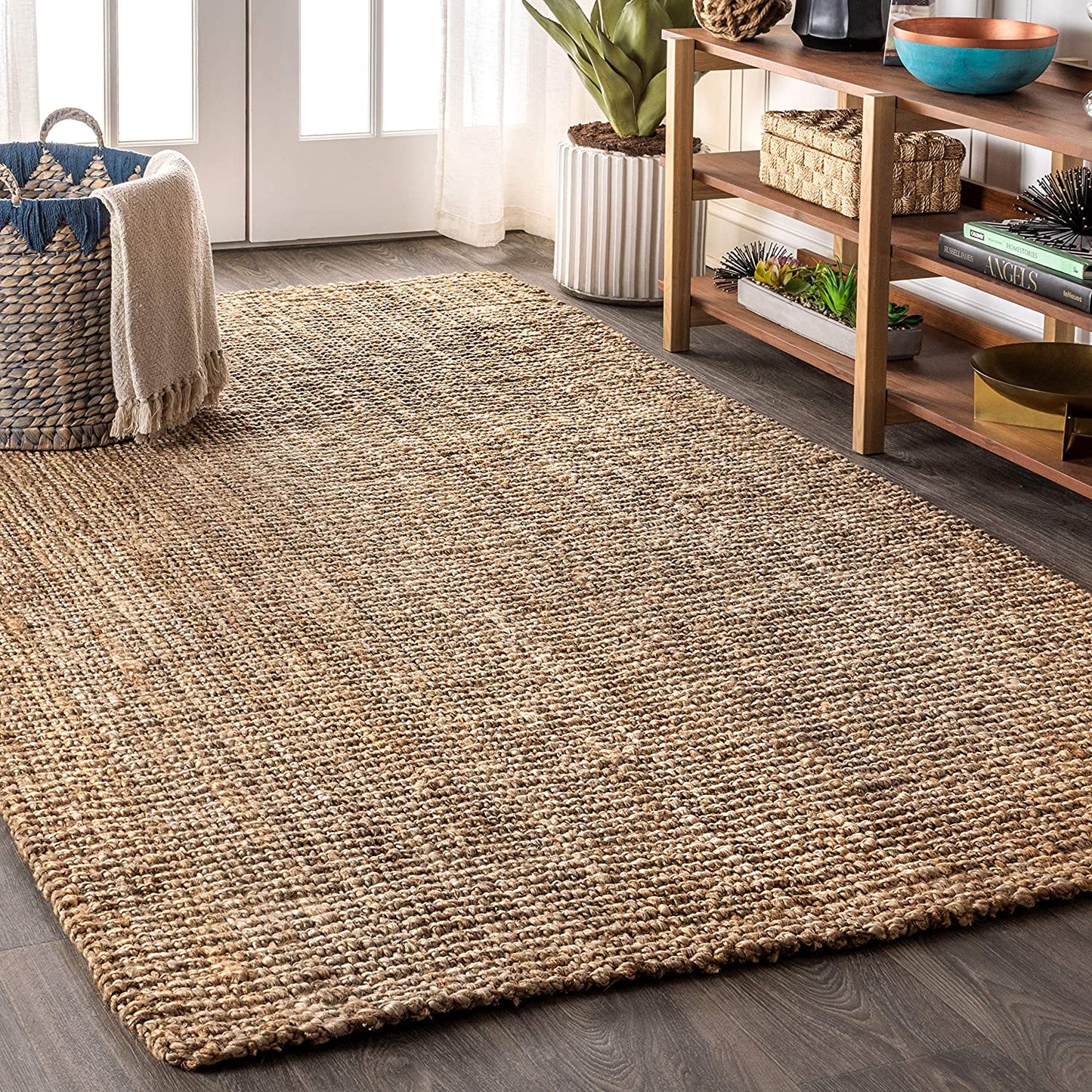 Hand Woven Chunky Jute Area Rug - Multiple Colors
