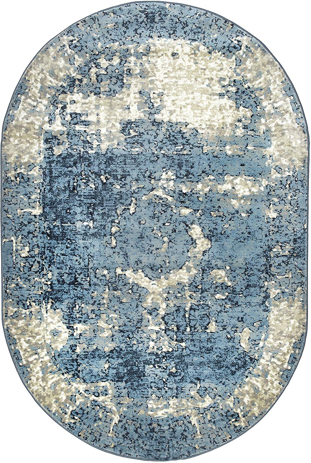 Vintage Distressed Blue Soft Area Rug