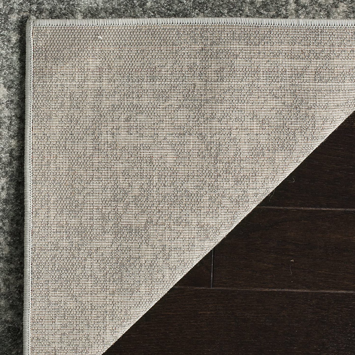 Vintage Oriental Silver and Ivory Square Area Rug