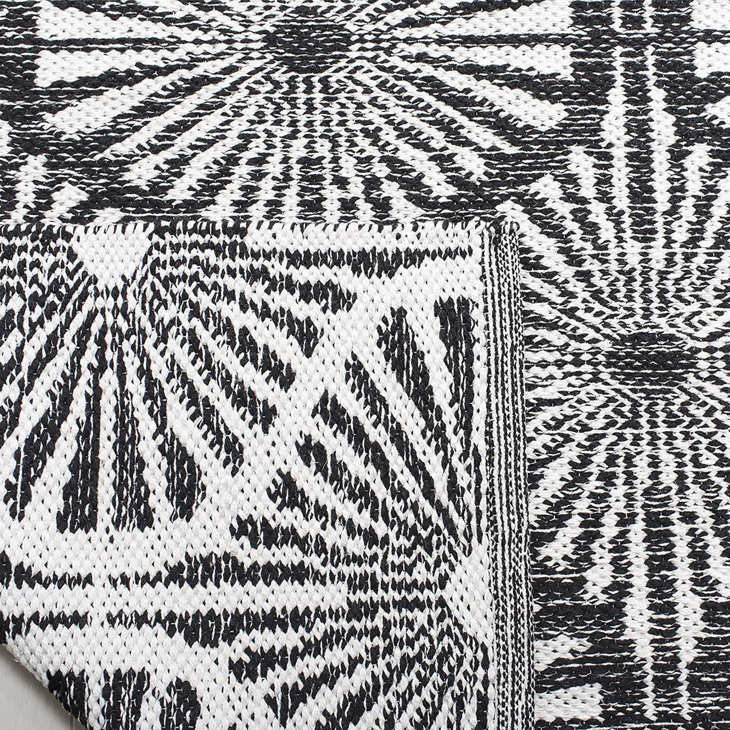 Montauk Collection MTK606H Handmade Cotton Area Rug Aqua / Ivory