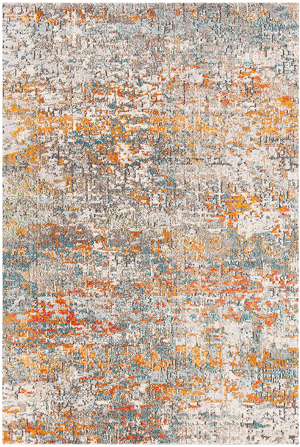 Modern Contemporary Abstract Area Rug, Grey/Blue