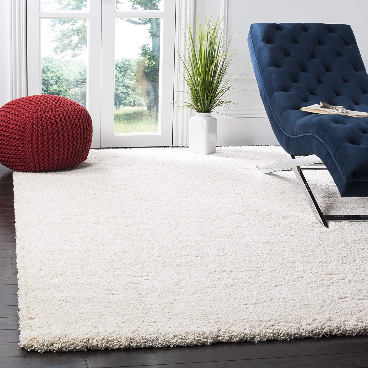Ivory Soft Plush Shag Area Rug
