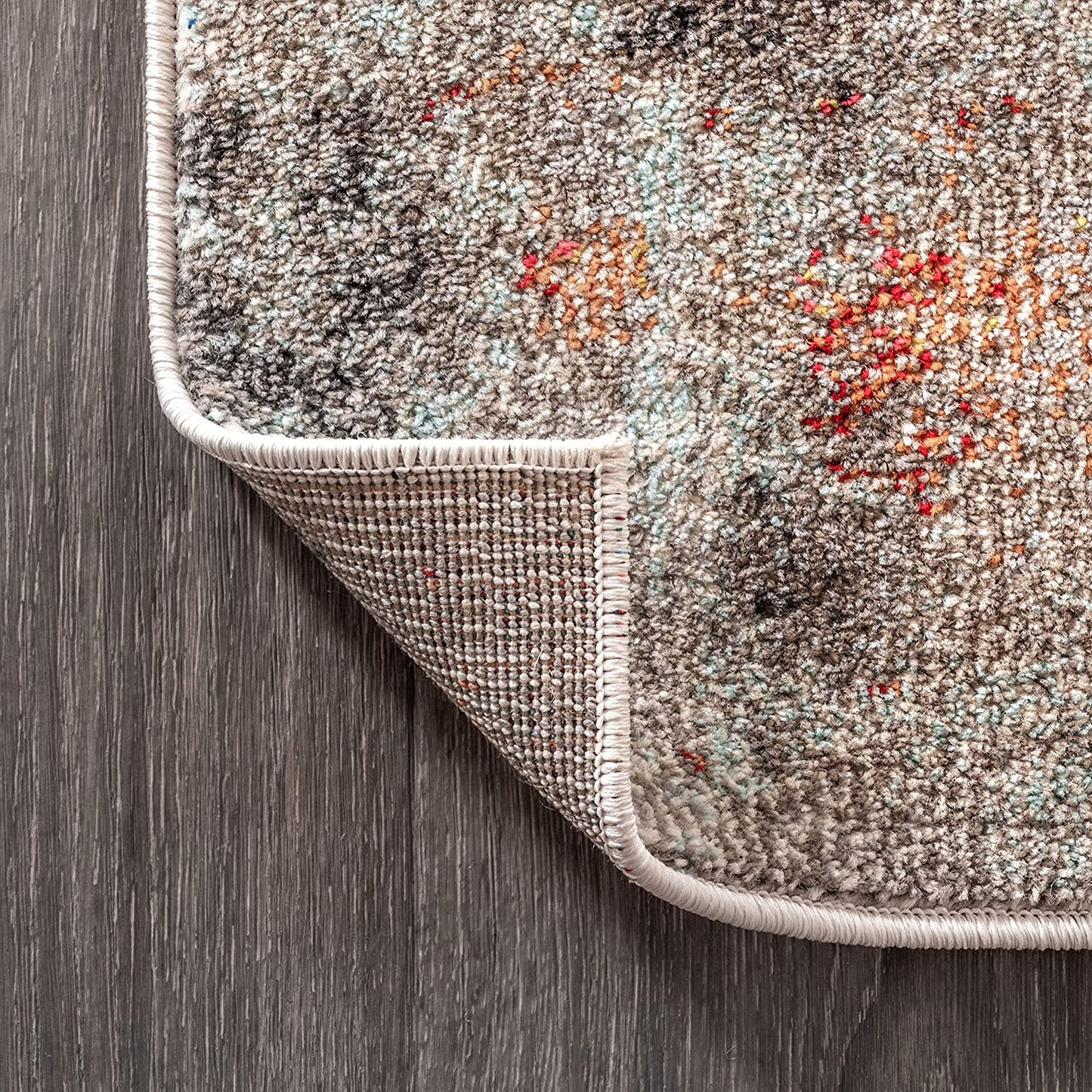 Contemporary Modern Abstract Vintage Cream/Orange Area Rug