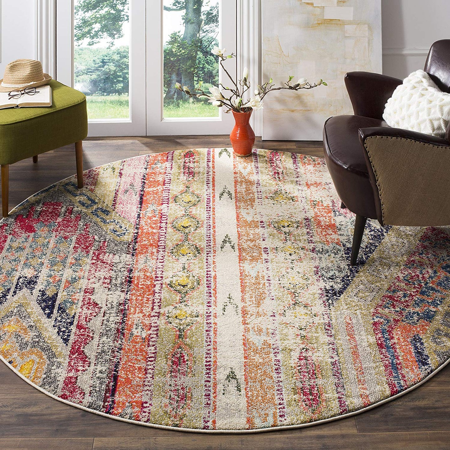 Distressed Light Grey Multi-color Soft Area Rug
