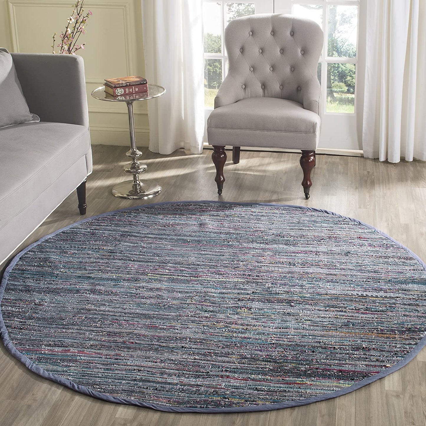 Hand Woven Purple and Multi Cotton Area Rug