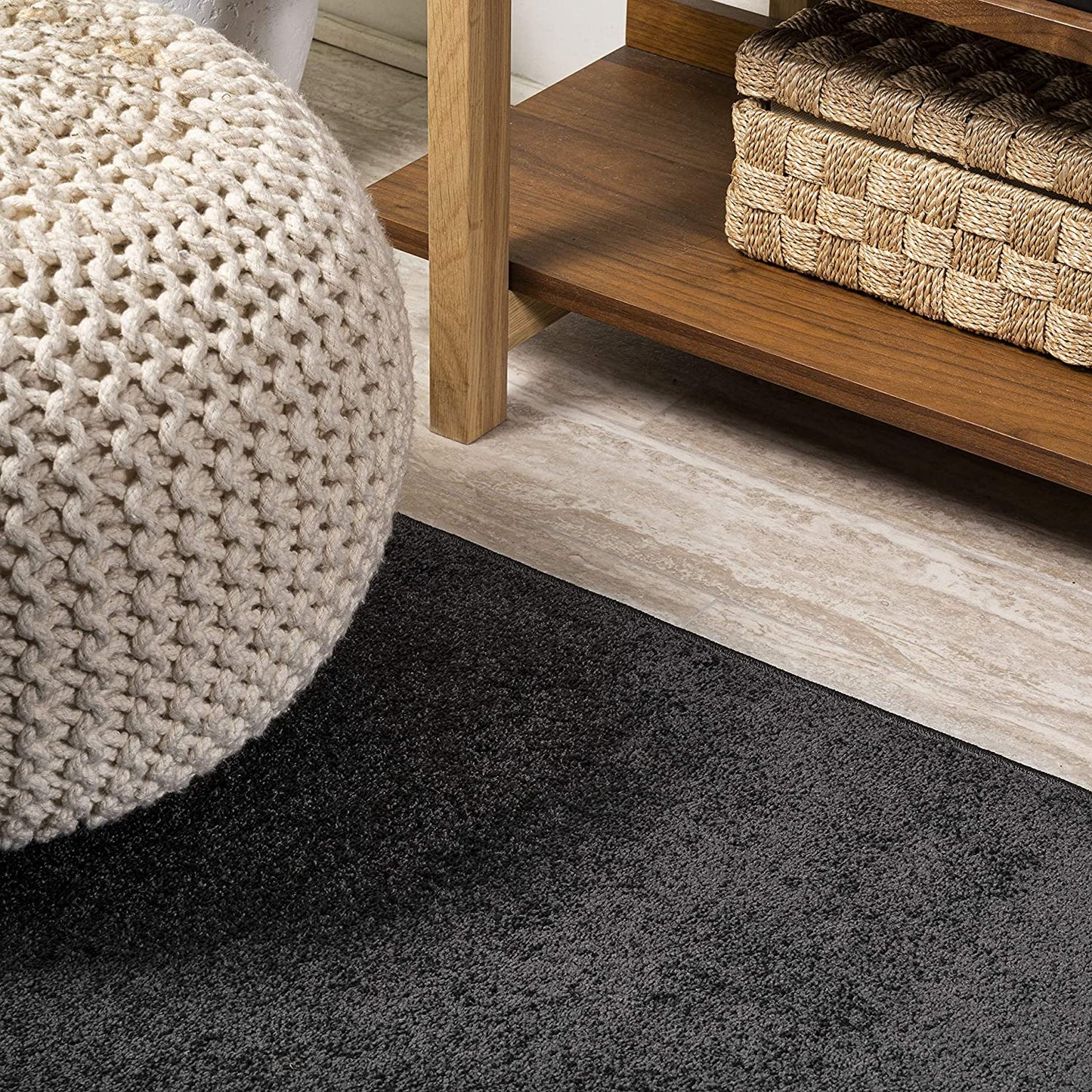 Haze Solid Low-Pile Red Soft Area Rug