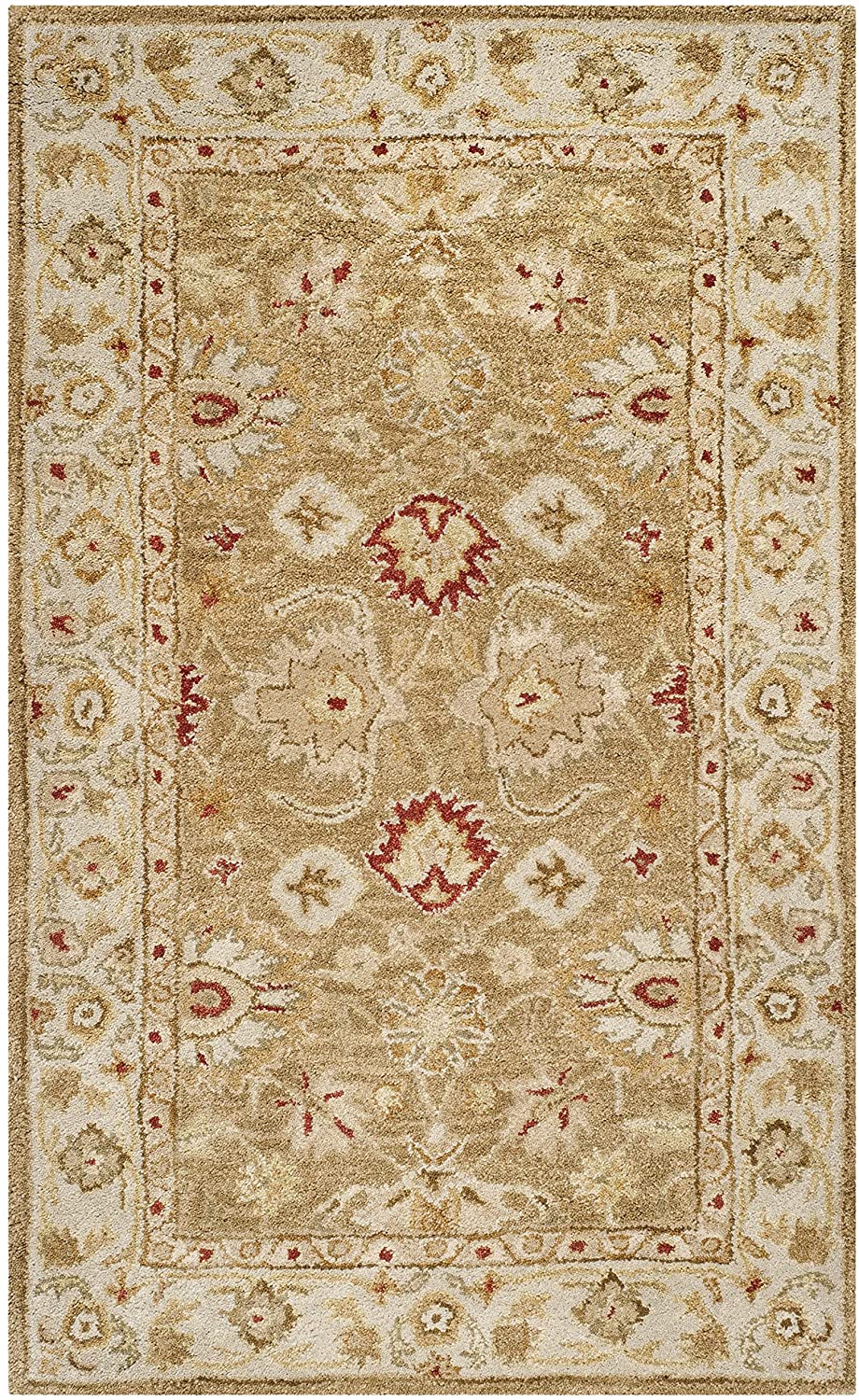 Handmade Traditional Oriental Premium Wool Area Rug,  Brown / Beige