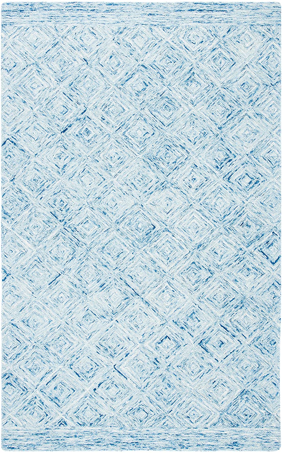 Ikat Collection  Handmade Premium Wool Soft Area Rug Blue