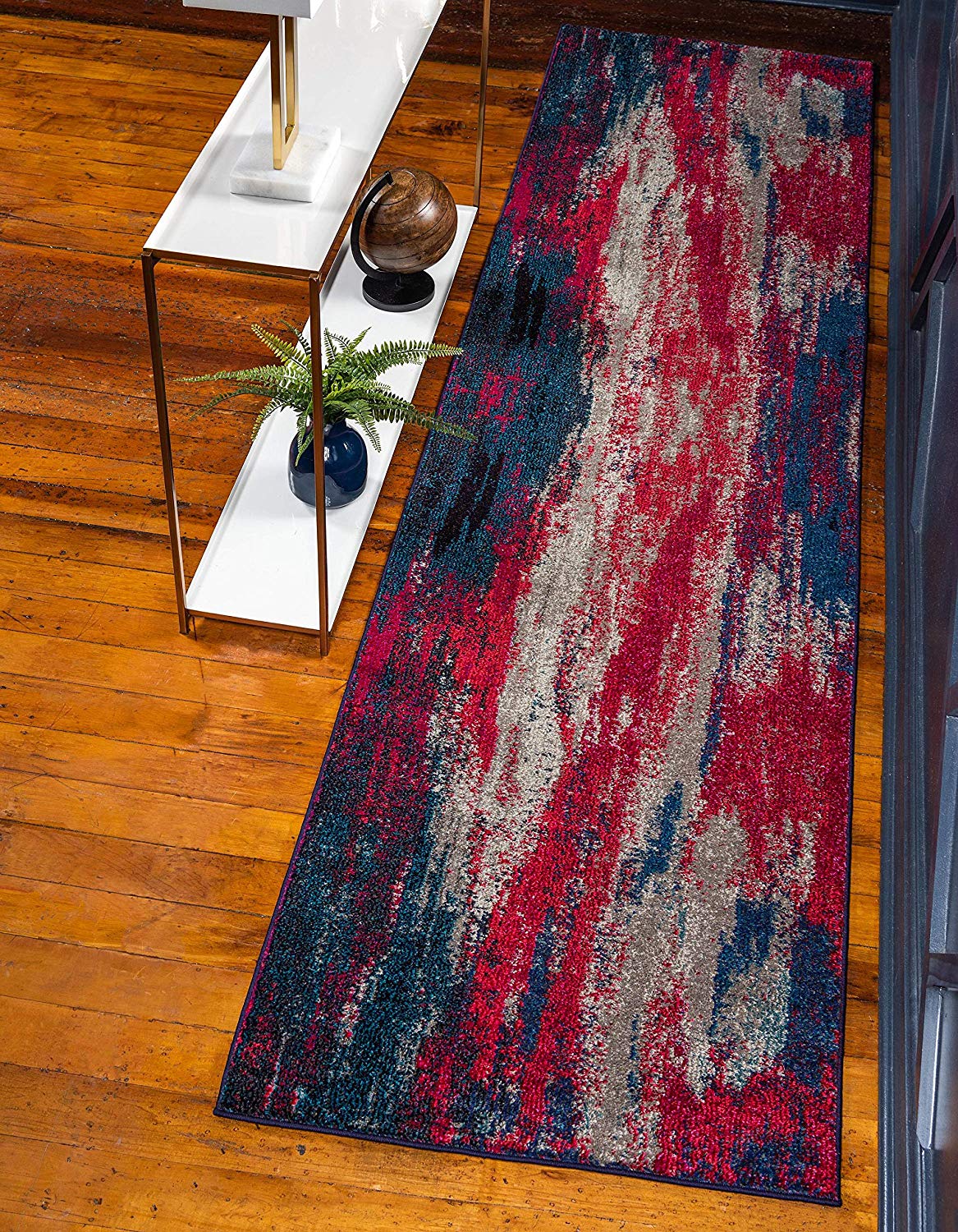 Bright Abstract Red Magenta Soft Area Rug