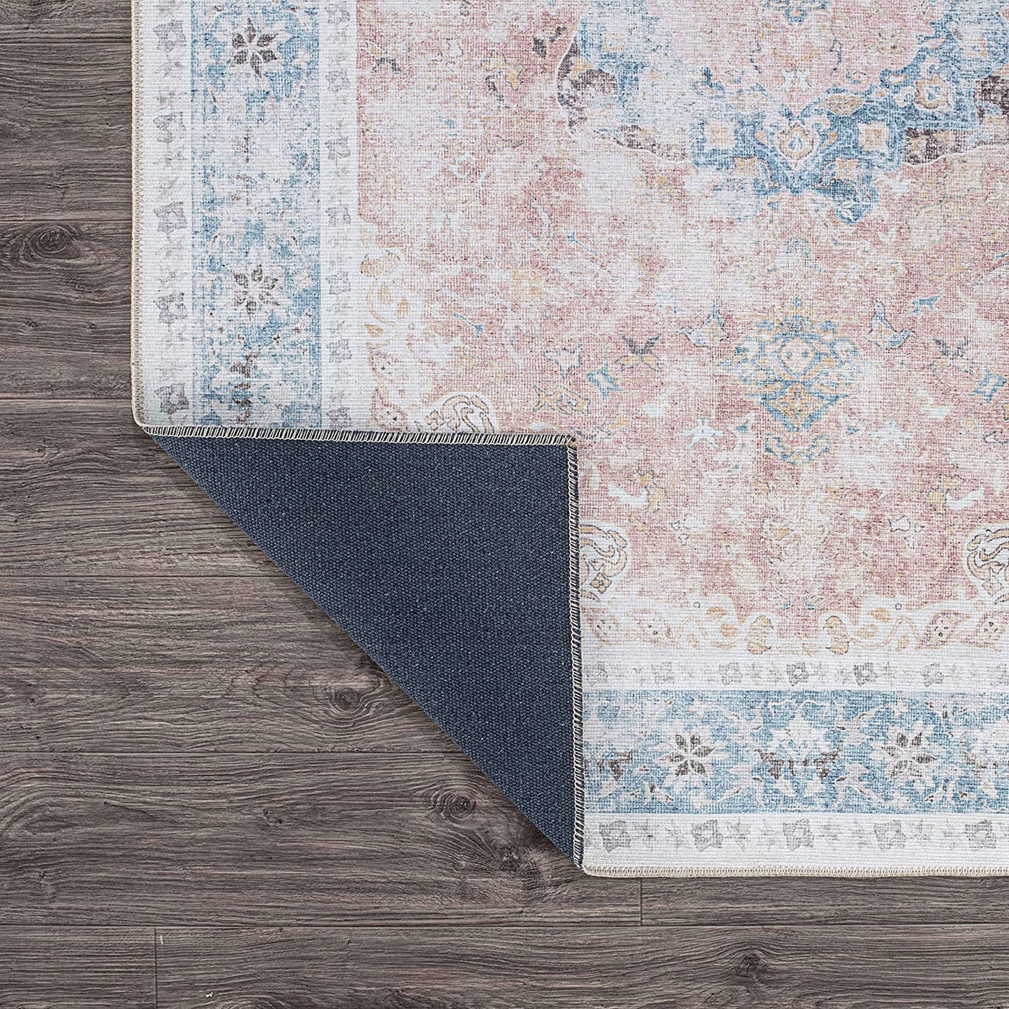 Bohemian Distressed Stain Resistant Flat Weave Eco Friendly Premium Recycled Machine Washable Area Rug 3'3"x5' Rust