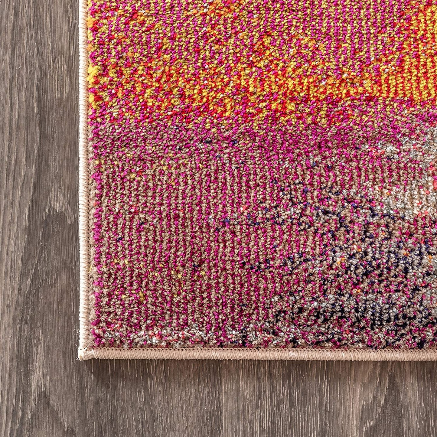 Contemporary POP Modern Abstract Brushstroke Cream/Pink Soft Area Rug