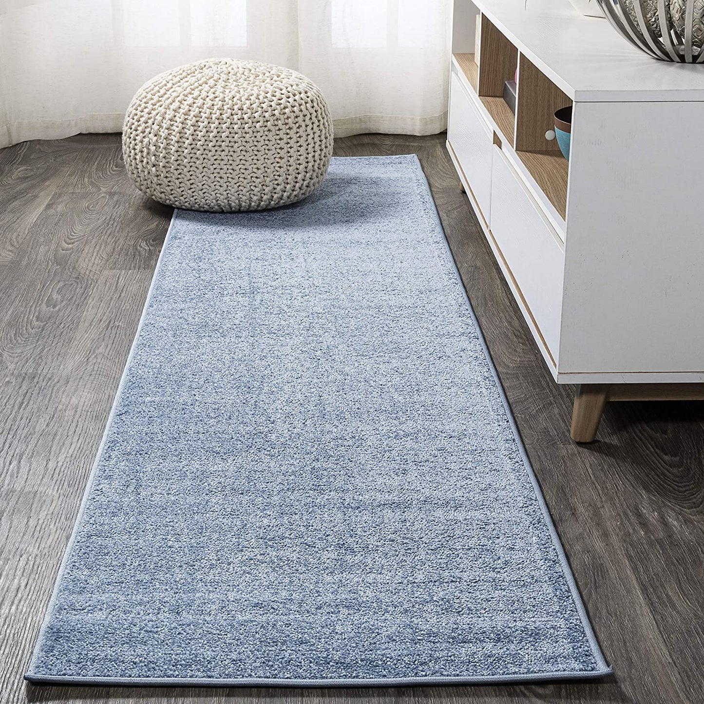 Haze Solid Low-Pile Red Soft Area Rug