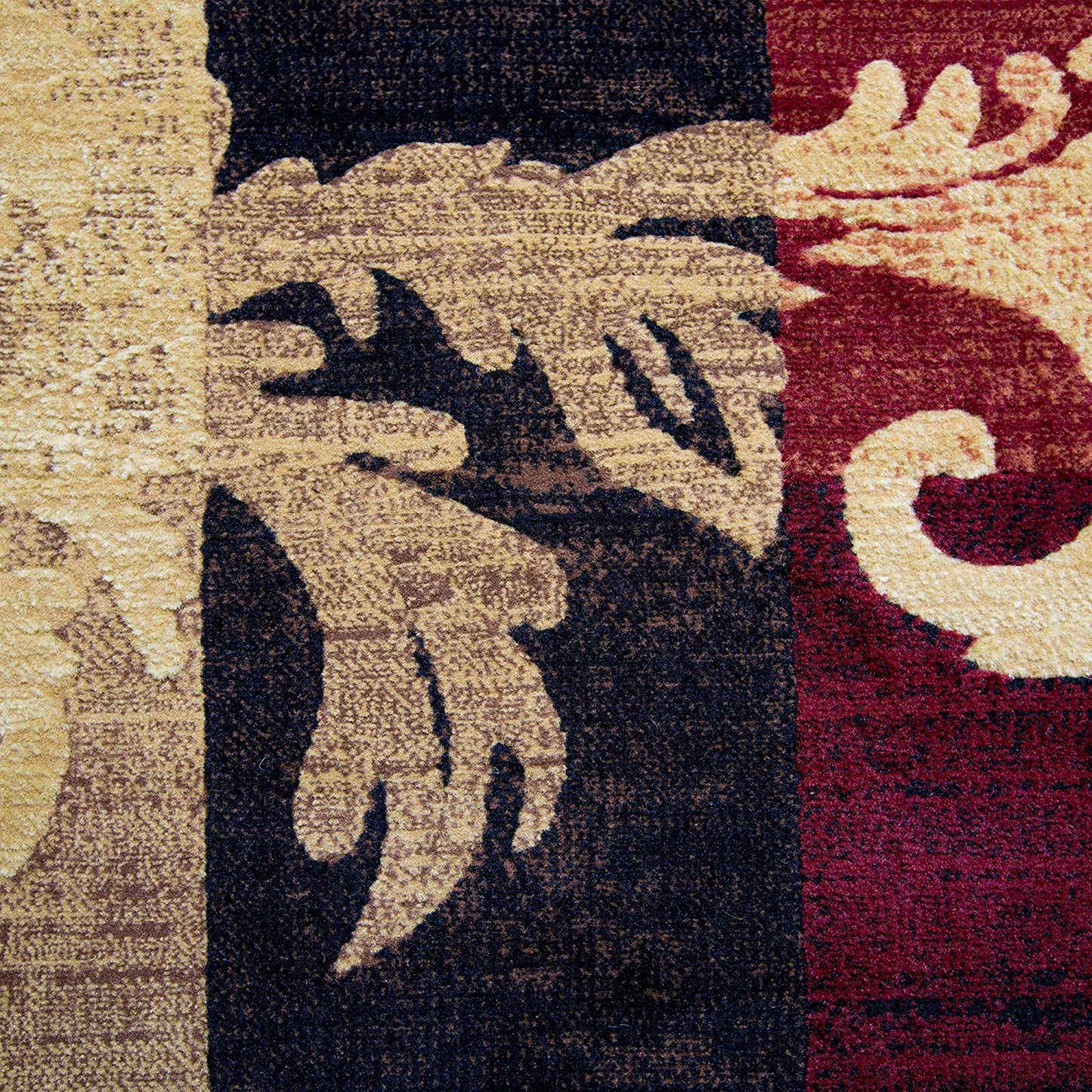 Contemporary Floral Brown Red Soft Area Rugs