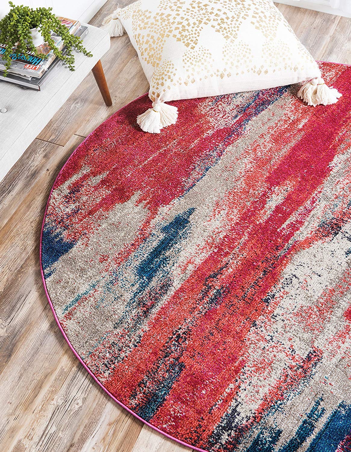 Bright Abstract Red Magenta Soft Area Rug