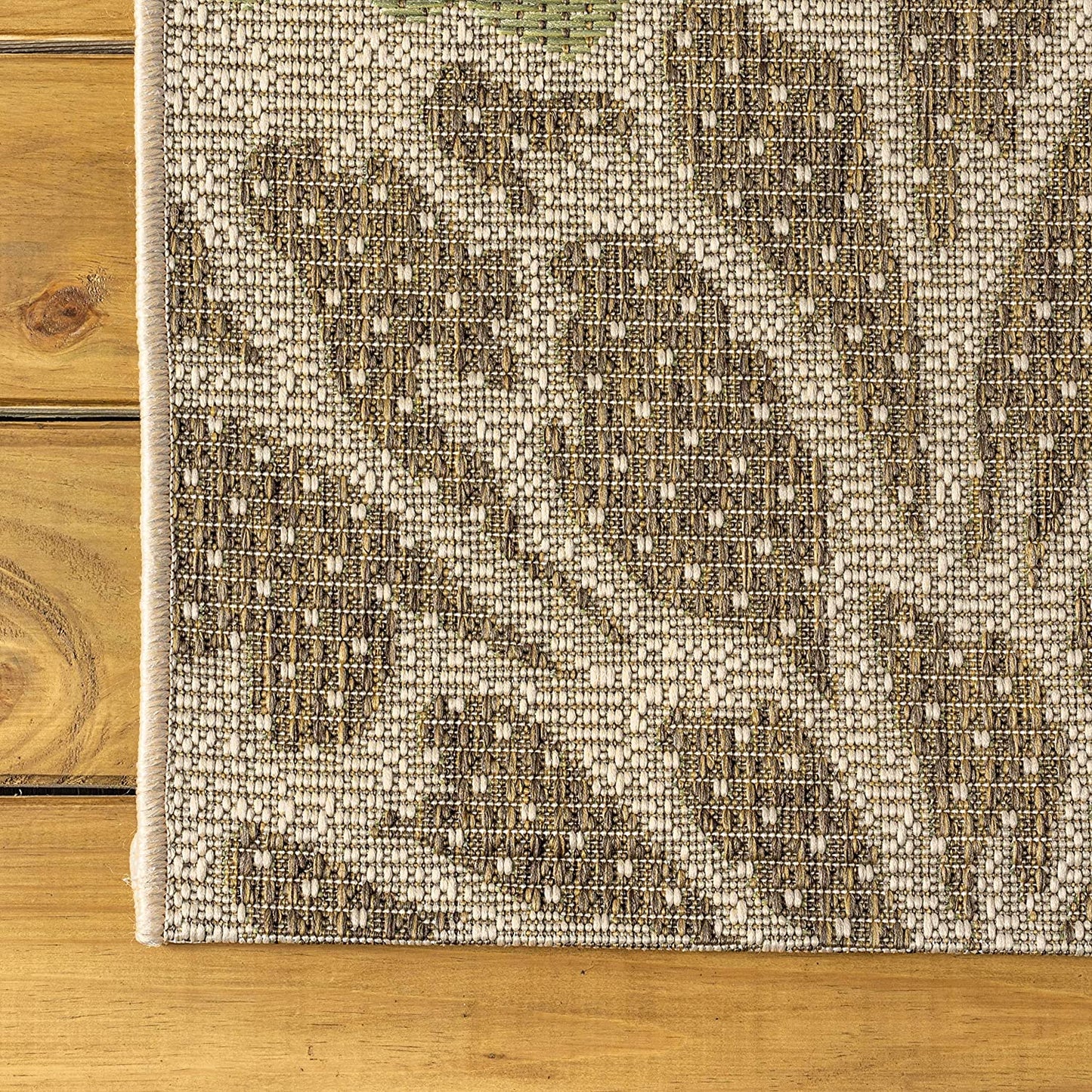 Floral Indoor Outdoor Area Rug, Sage/Brown