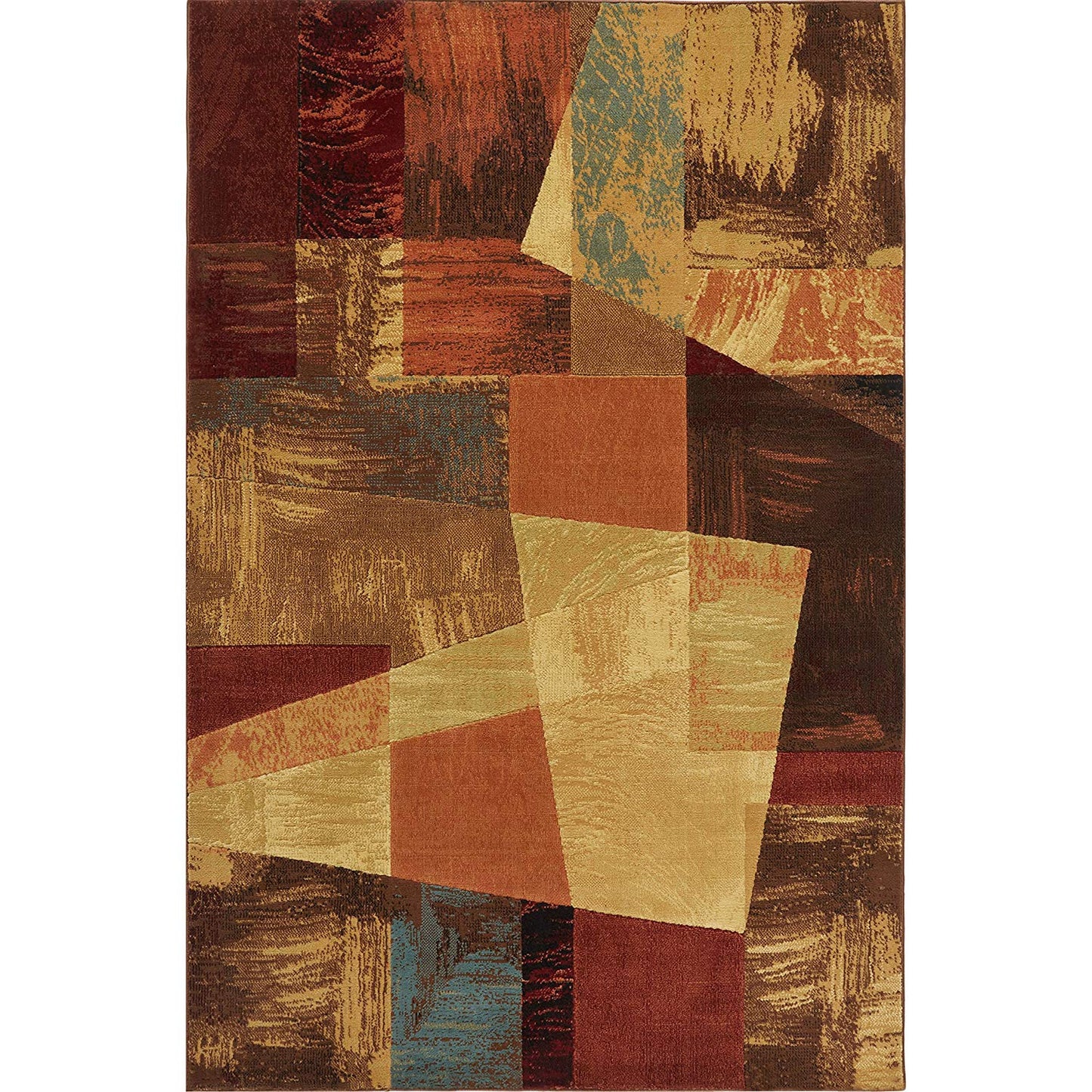Contemporary Geometric Brown Beige Orange Soft Area Rugs