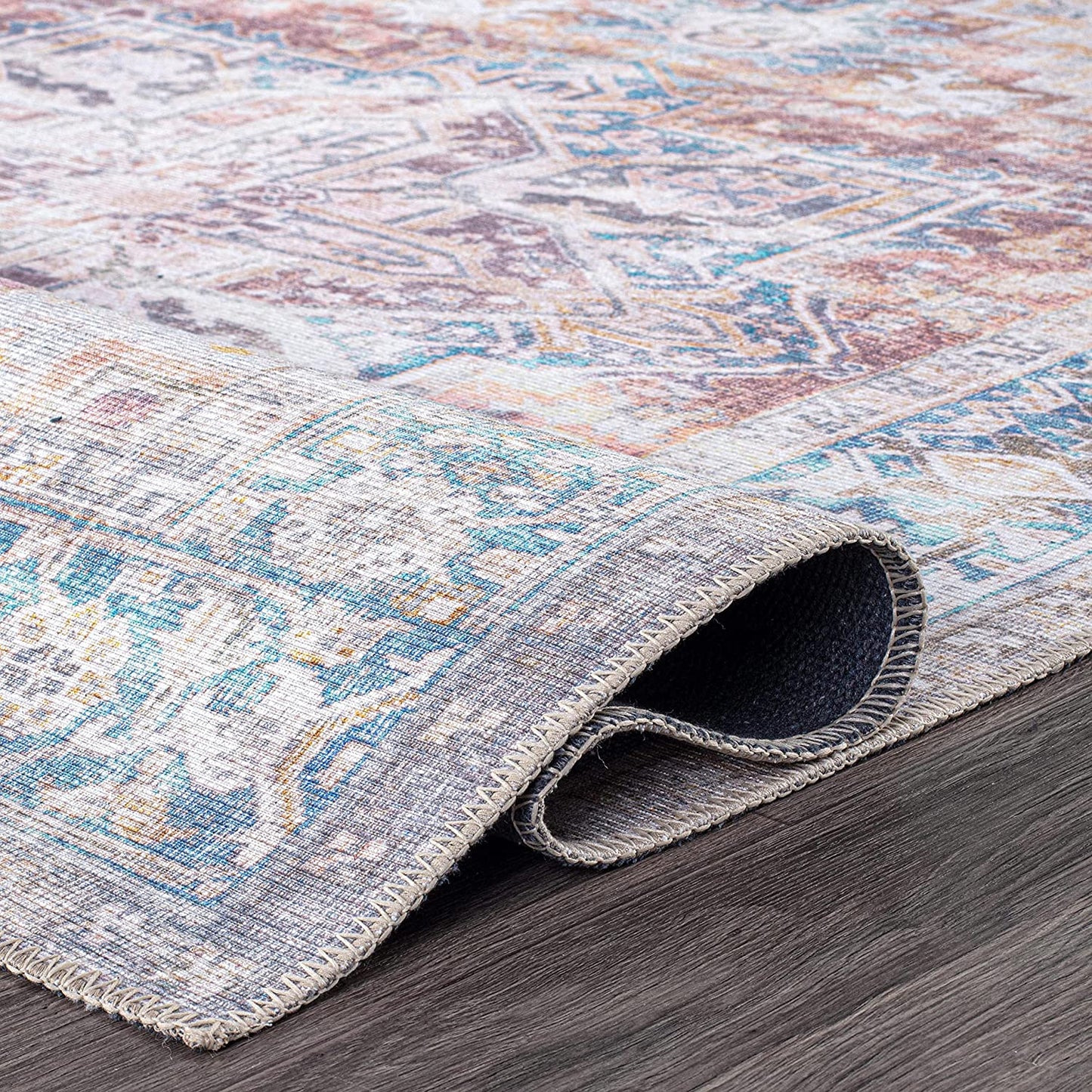 Bohemian Distressed Stain Resistant Flat Weave Eco Friendly Premium Recycled Machine Washable Area Rug 2'1"x3' Rust