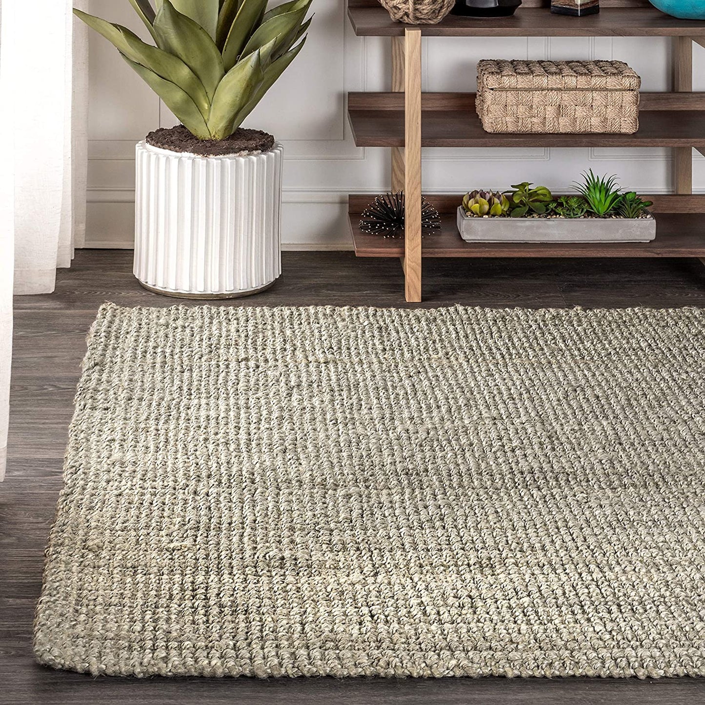 Hand Woven Chunky Jute Area Rug - Multiple Colors