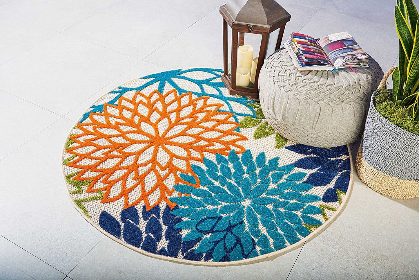 Floral Indoor/Outdoor Multi-color Area Rug
