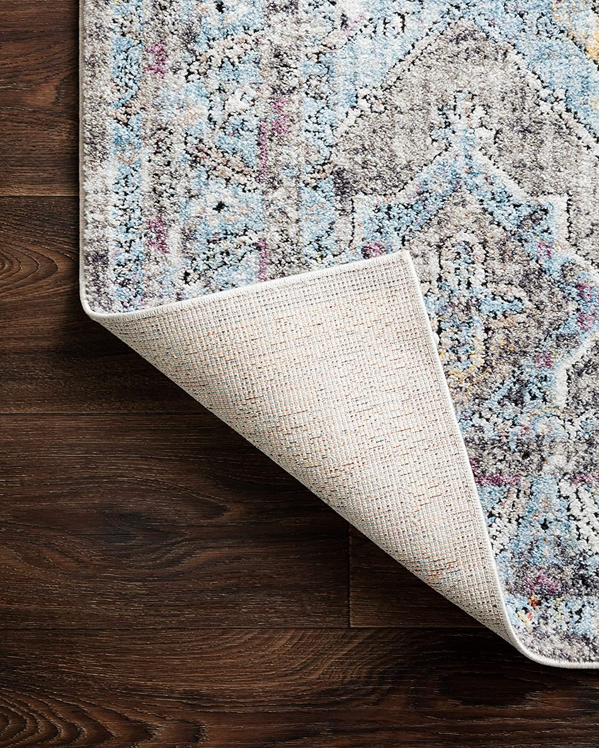 Dante Collection Soft Area Rug Granite/Light Blue