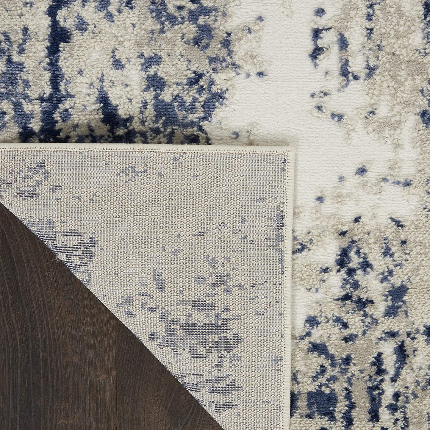 Cyrus Abstract Ivory/Navy Soft Area Rug