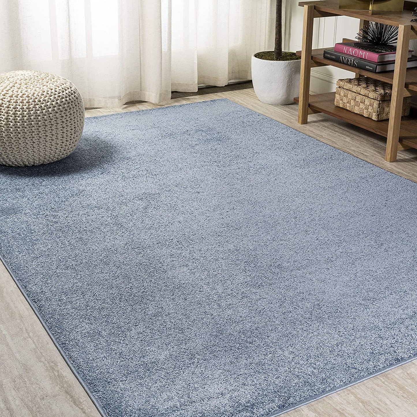 Haze Solid Low-Pile Red Soft Area Rug