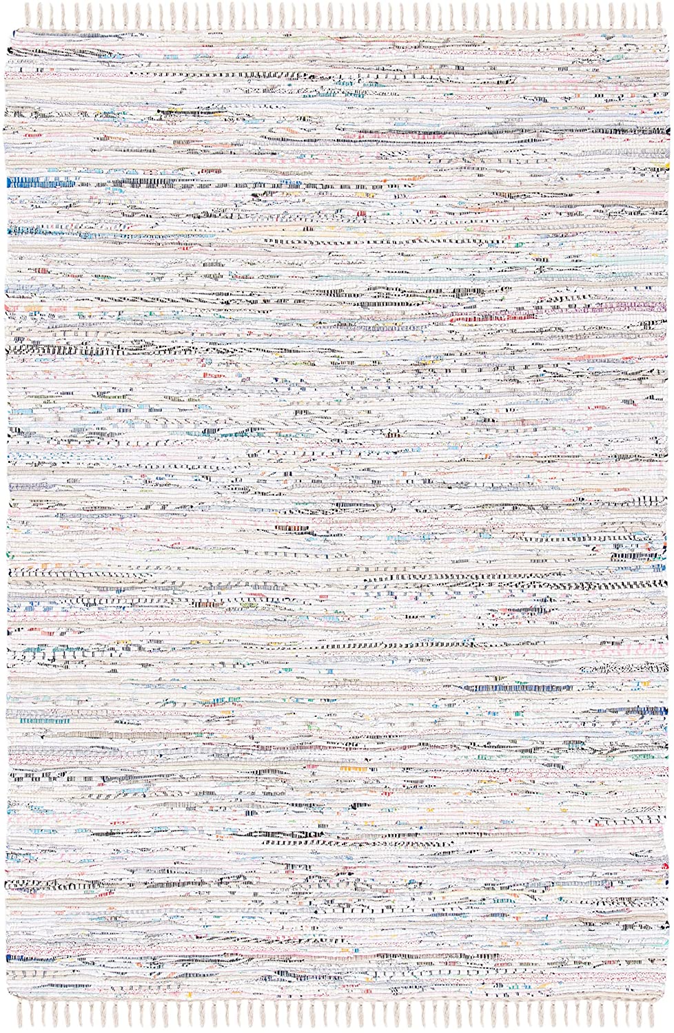 Hand Woven Ivory and Multi Cotton Area Rug