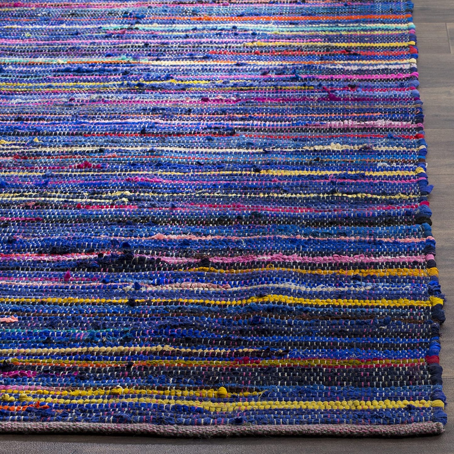 Handmade Blue and Multi Area Rug