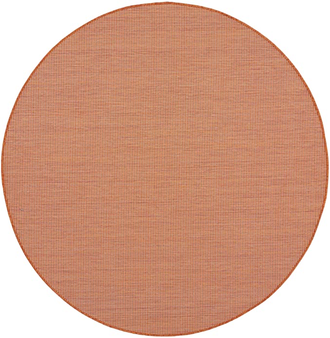 Flat-Weave Indoor/Outdoor Terracotta Soft Area Rug