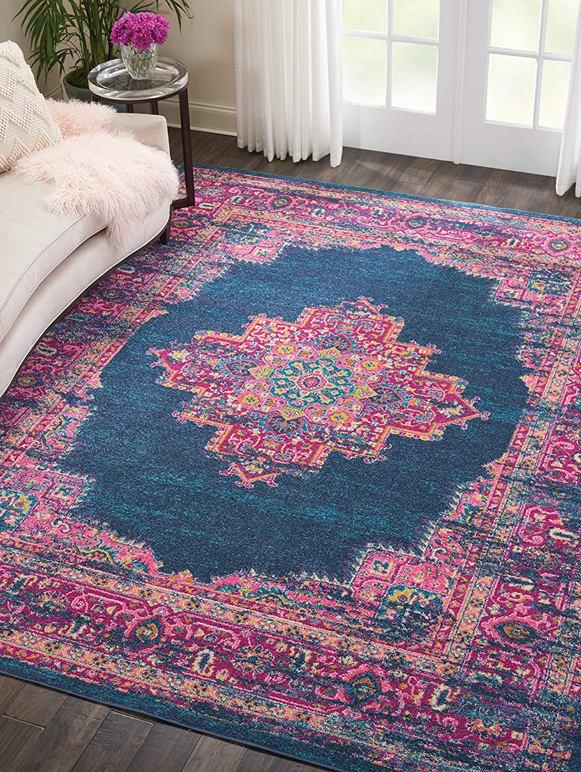 Blue Rose Contemporary Medallion Soft Area Rug
