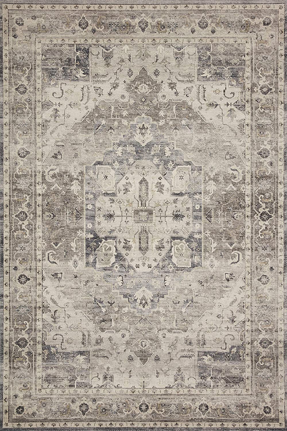 Hathaway Collection HTH-04 Beige / Multi, Traditional Area Rug