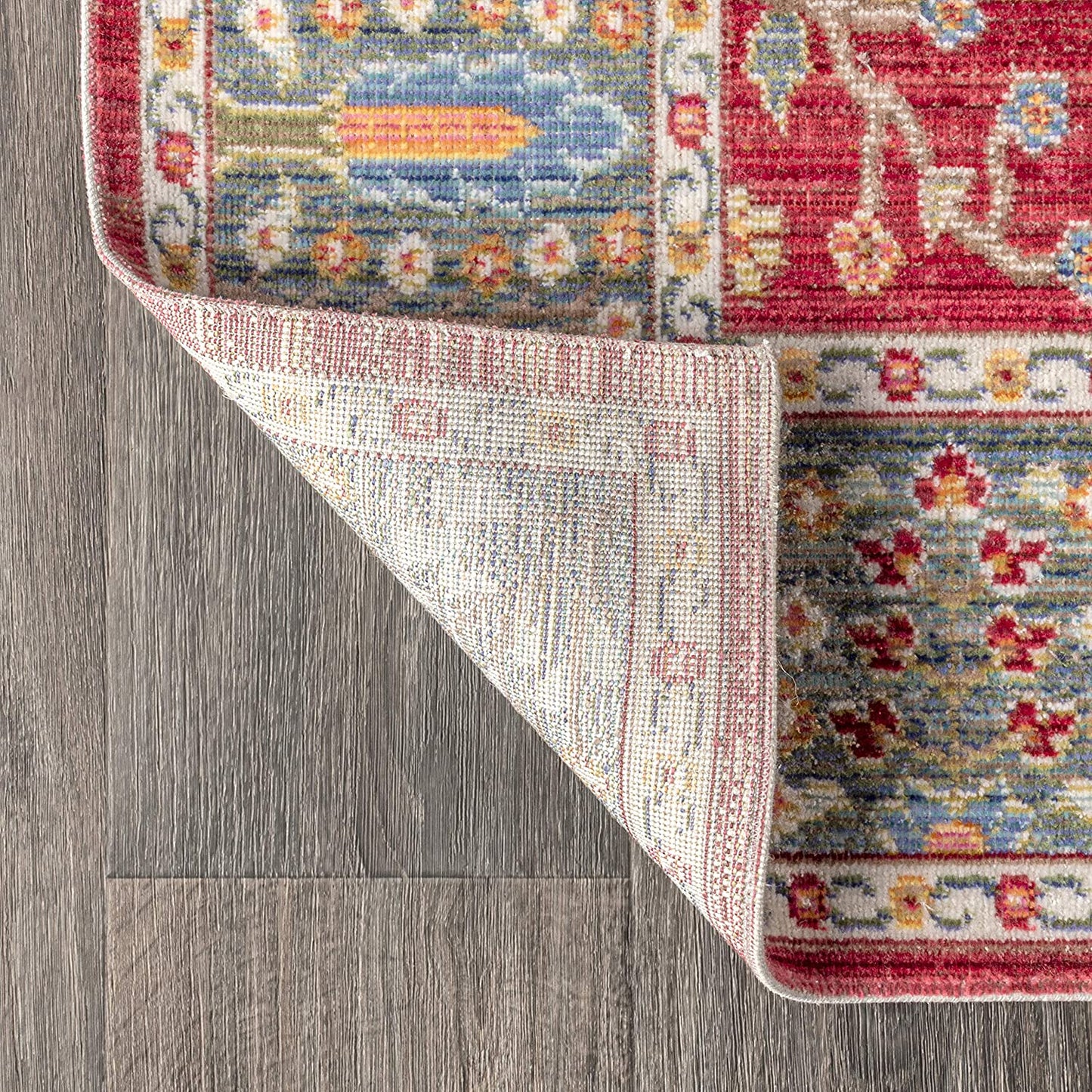 India Flower and Vine Burgundy Soft Area Rug