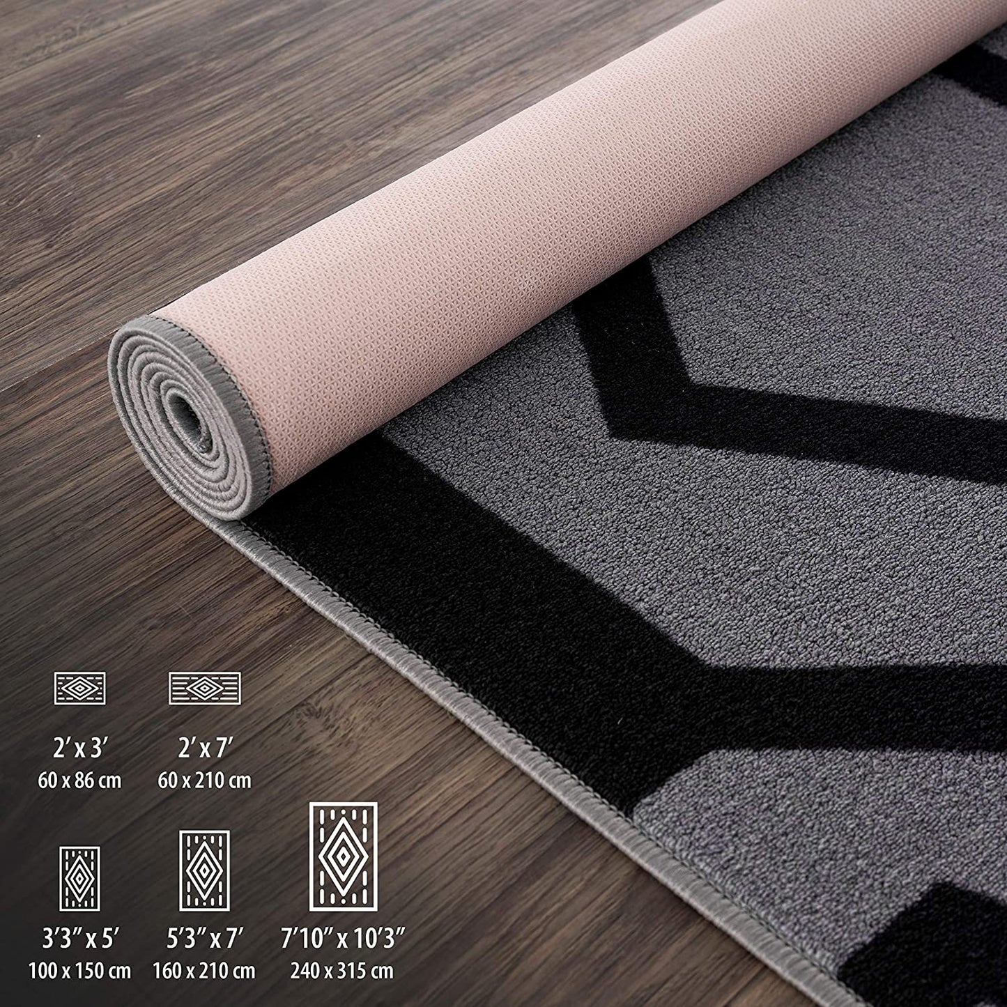 Modern Geometric Stripe Area Rug - Non Slip