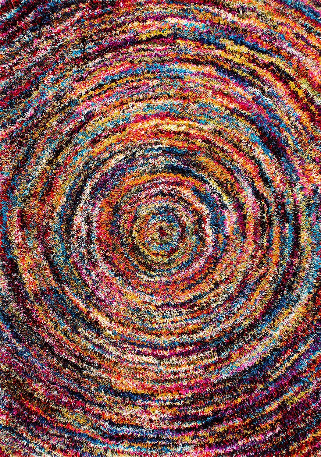 Ardelle Swirl Shag Rug, Multi