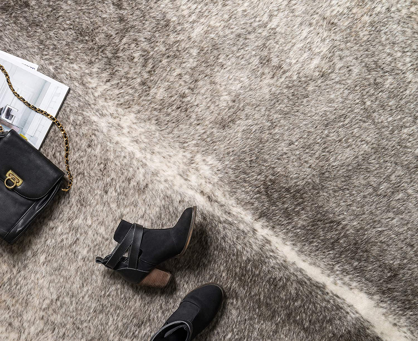 Grand Canyon Soft Area Rug GREY/IVORY