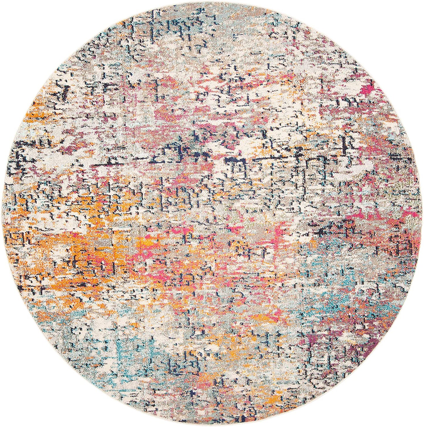 Modern Contemporary Abstract Area Rug, Grey/Pink