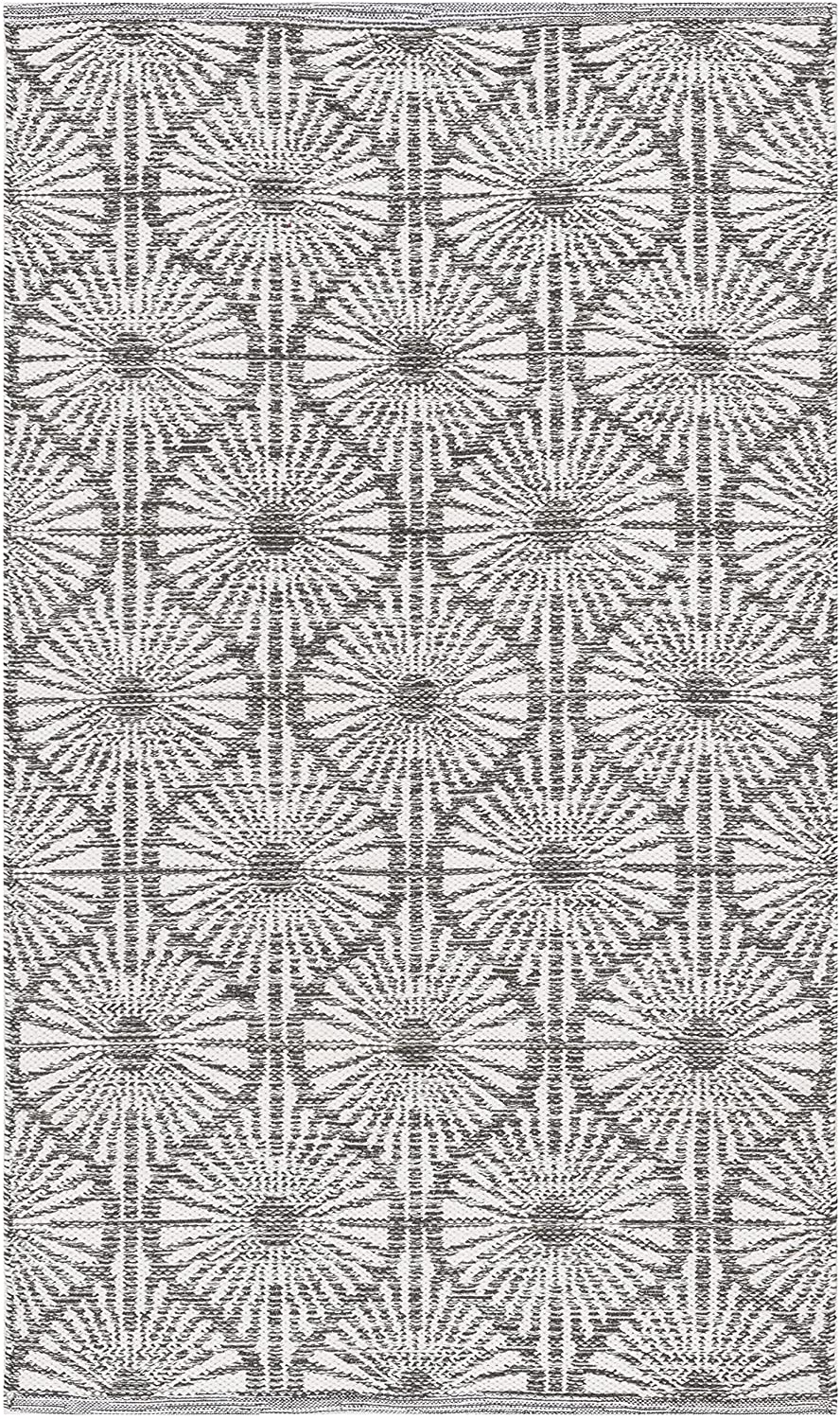 Montauk Collection MTK606H Handmade Cotton Area Rug Aqua / Ivory