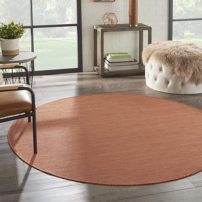 Flat-Weave Indoor/Outdoor Terracotta Soft Area Rug