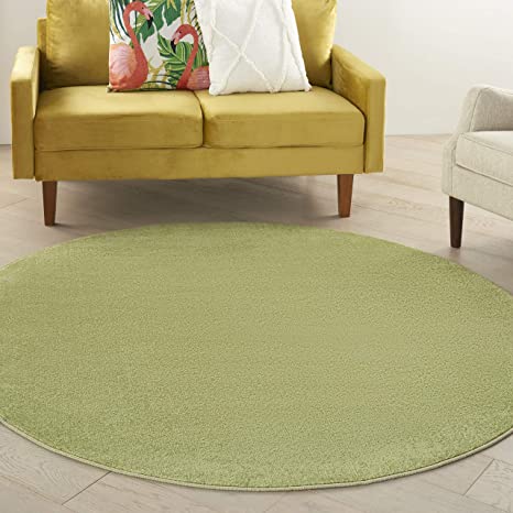 Solid Contemporary Green Indoor/Outdoor Area Rug