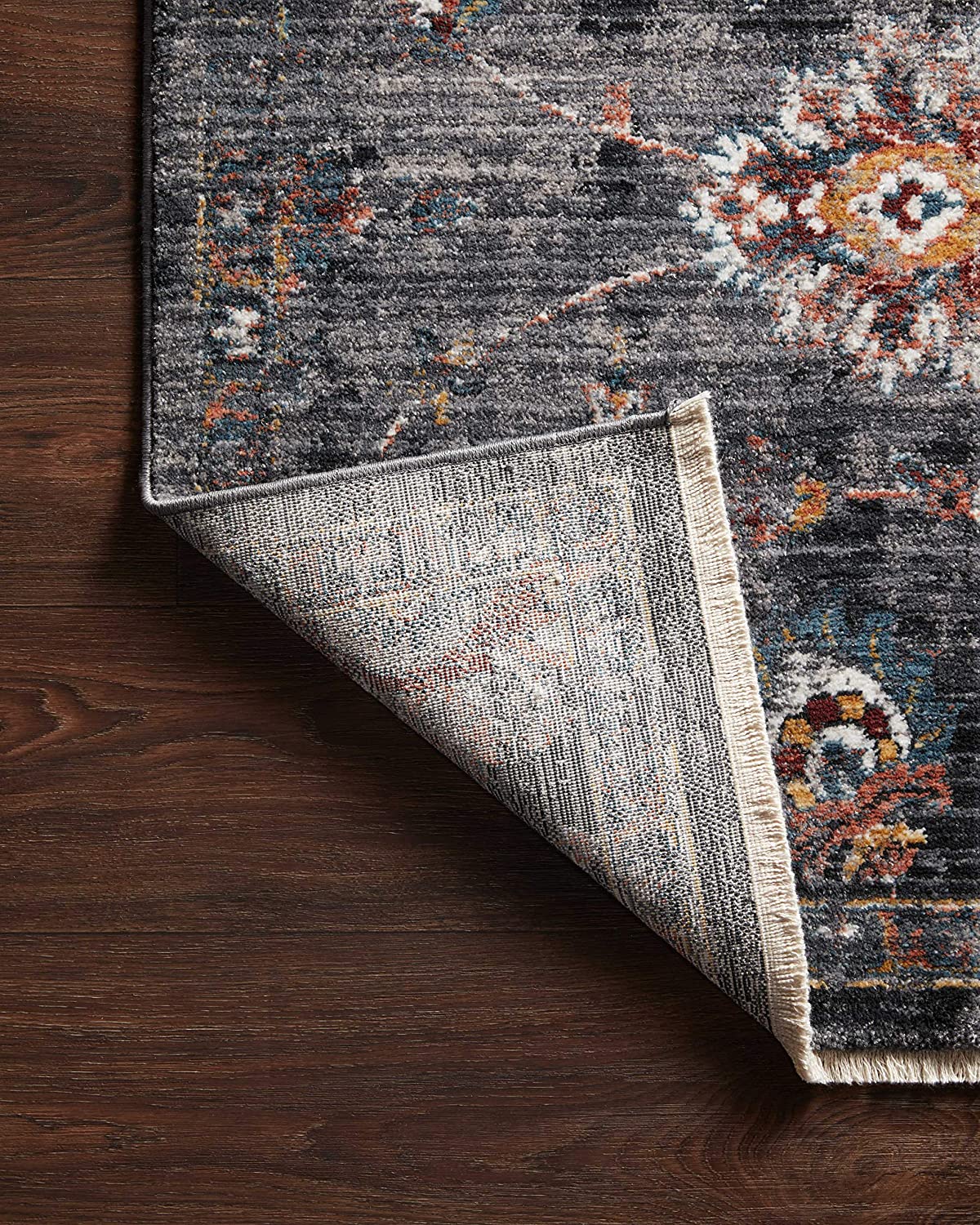Samra Collection Charcoal / Multi, Transitional Soft Area Rug