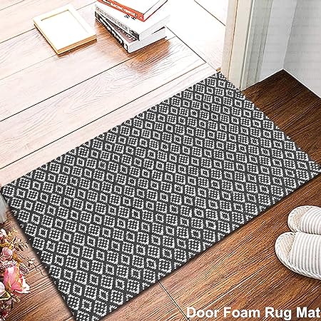 Cushioned Anti-Fatigue Waterproof Non-Slip Heavy Duty Comfort Foam Rug (Black, 18''x30'')