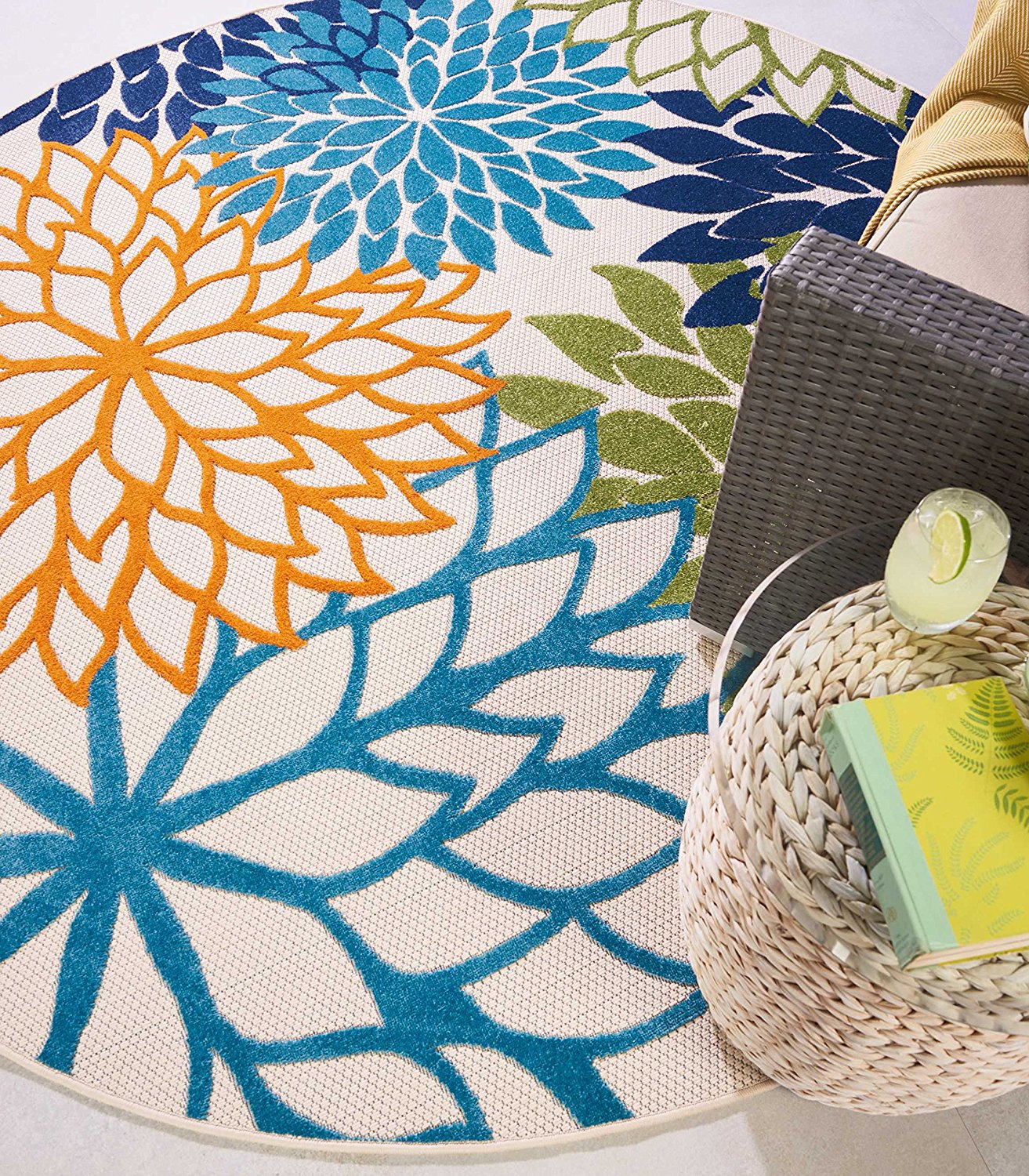Floral Indoor/Outdoor Multi-color Area Rug
