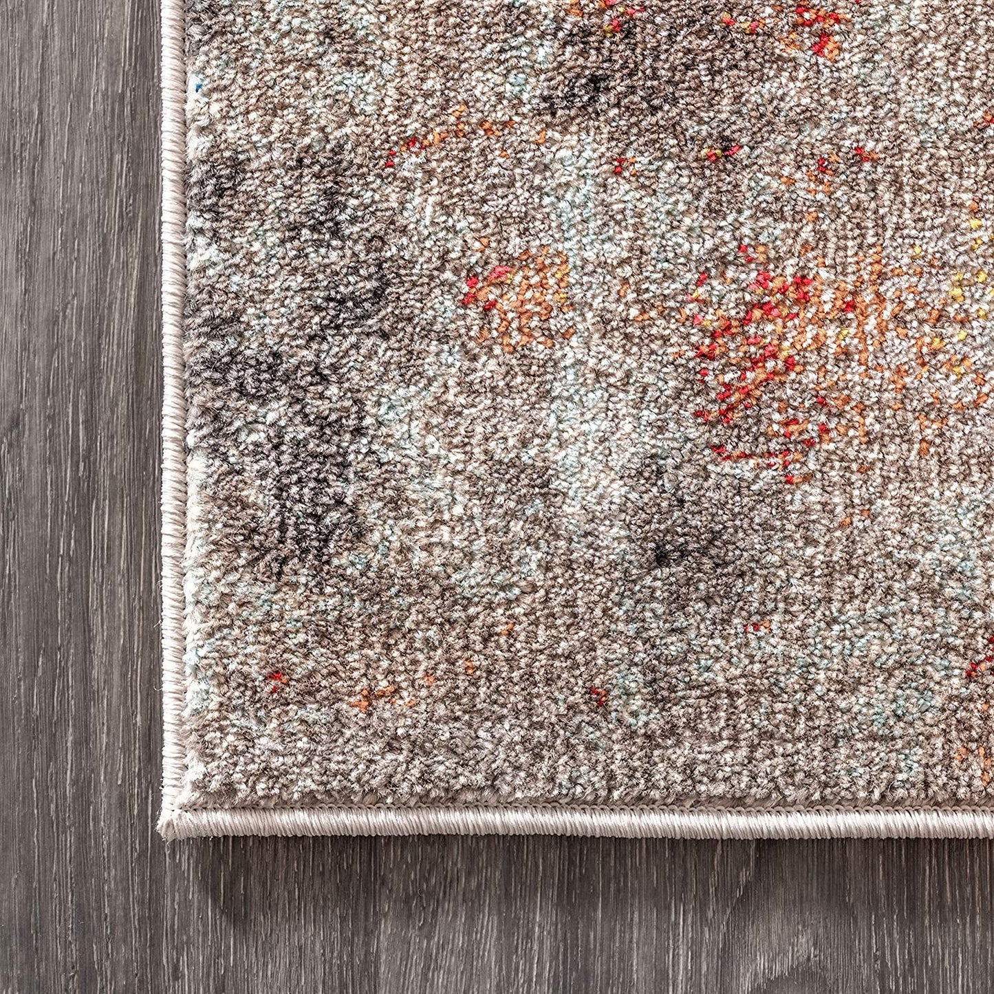 Contemporary Modern Abstract Vintage Cream/Orange Area Rug