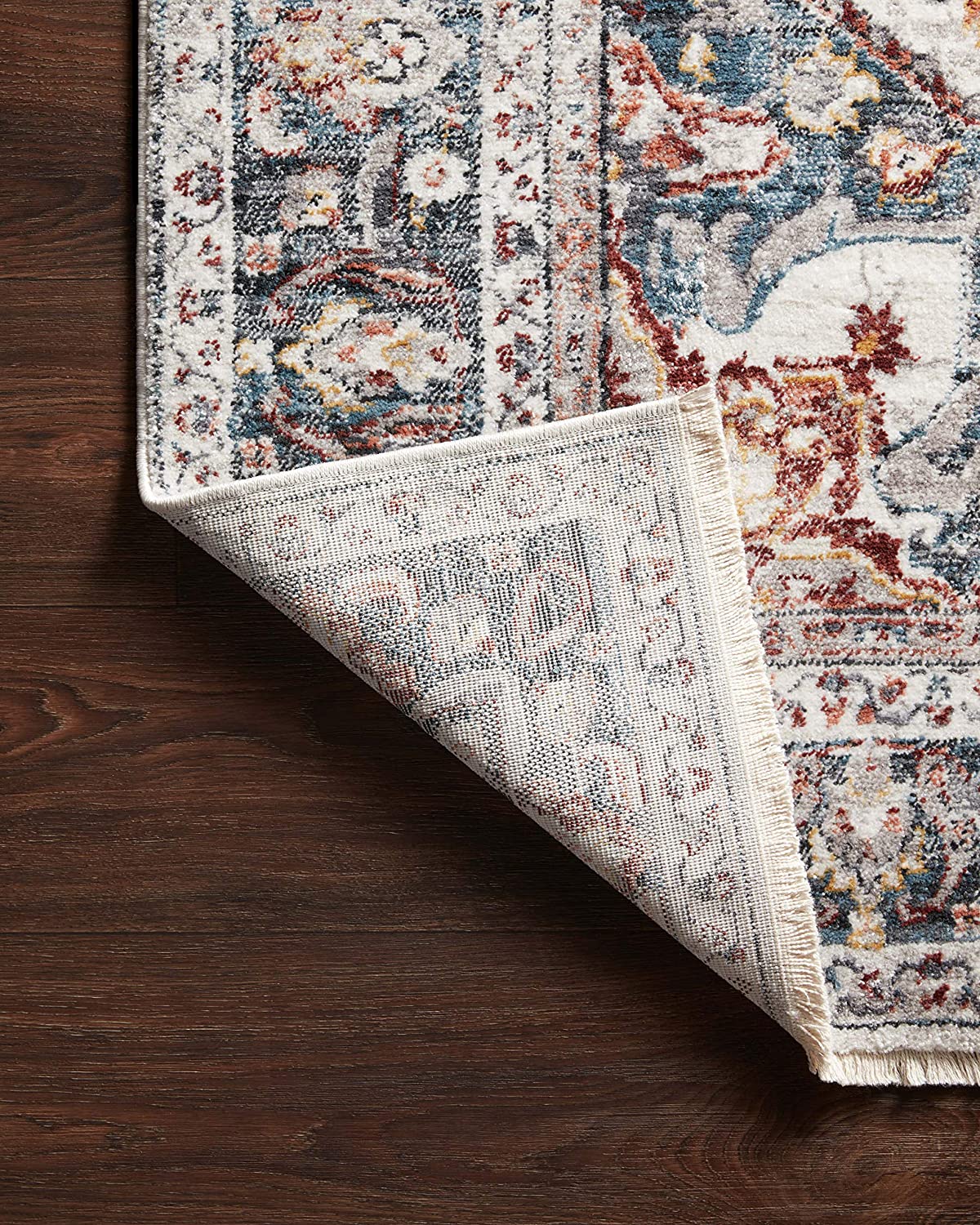 Samra Collection Ivory / Denim, Transitional Area Rug