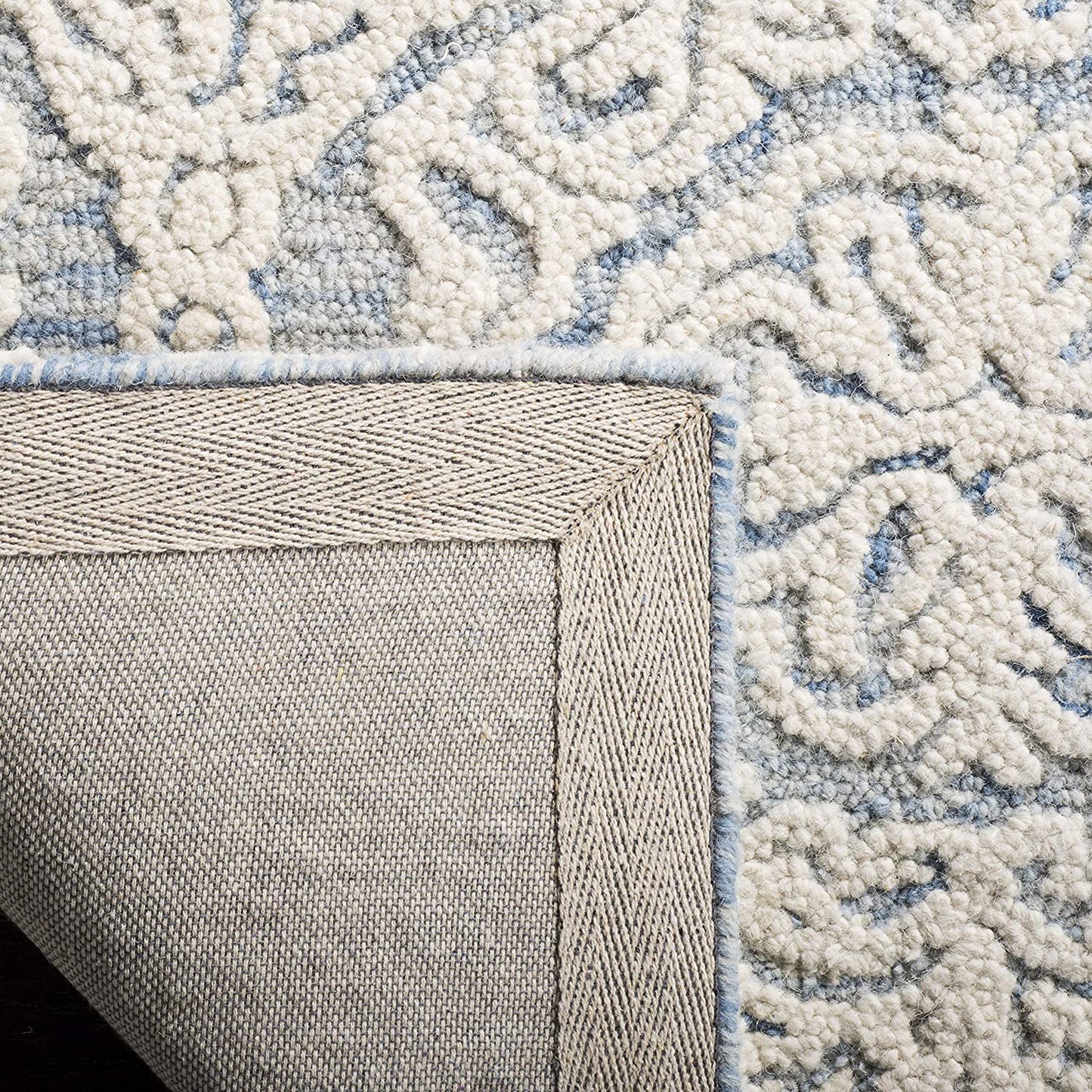 Blossom Handmade Premium Wool Soft Area Rug, Beige / Ivory