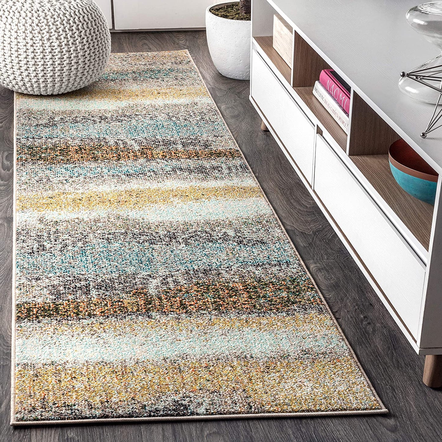 Contemporary Modern Abstract Vintage Cream/Yellow Rug